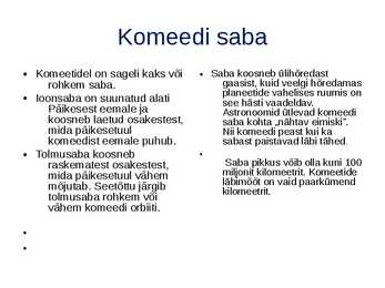 Komeedid- slaidid- #5