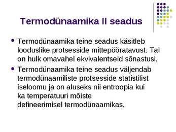 Termodünaamika II printsiip- slaidid- #3