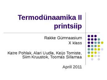 Termodünaamika II printsiip- slaidid-