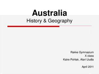 Australia-History and Geography