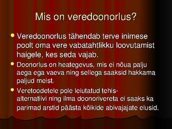 Veredoonorluse esitlus #2
