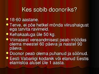 Veredoonorluse esitlus #3