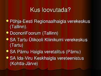 Veredoonorluse esitlus #9