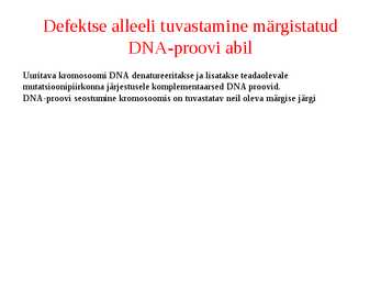 Molekulaargeneetiline diagnostika #5