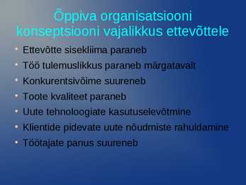 Õppiv organisatsioon- slaidid- #14