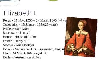 Queen Elizabeth I lifestory #2