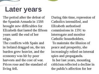 Queen Elizabeth I lifestory #13