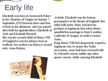 Queen Elizabeth I lifestory #5