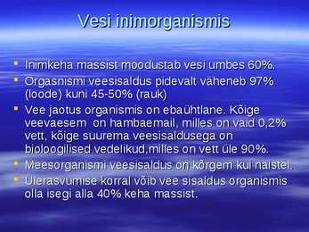 Vesi inimorganismis #2