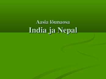 Aasia Lõunaosa India ja Nepal