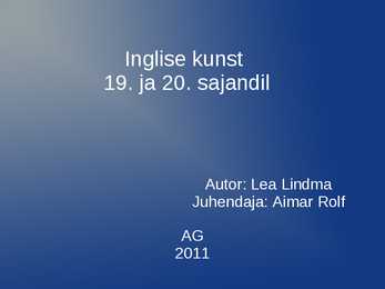 Inglise kunst 19-ja 20-sajandil