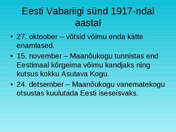 Eesti Vabariigi sünd- slaidid- #5