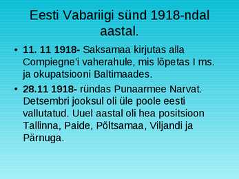 Eesti Vabariigi sünd- slaidid- #6