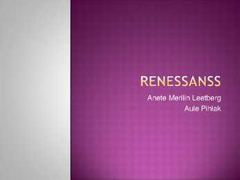 Renessanss- slaidid-