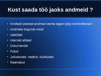 UURIMISTÖÖ alused #12