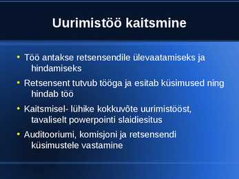 UURIMISTÖÖ alused #18