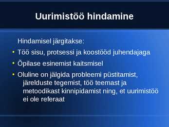 UURIMISTÖÖ alused #19