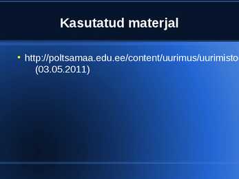 UURIMISTÖÖ alused #24