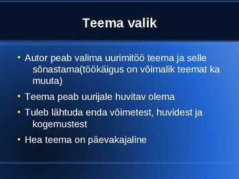UURIMISTÖÖ alused #10