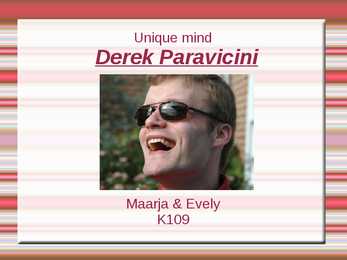 Unique mind-Derek Paravicini
