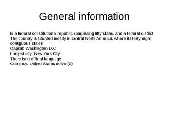 The usa s general information and nature #2