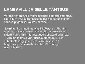 Lambavill- slaidid- #2