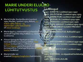 Marie Underi Luulekogu #15