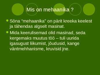 Mehaanika ajalugu #2