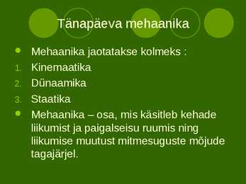 Mehaanika ajalugu #12