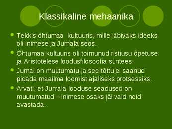 Mehaanika ajalugu #4