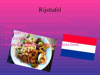 National food presentation - Rijsttafel #2