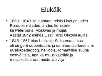 Ferenc Liszt elulugu #6