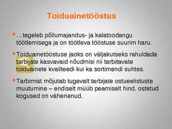 Toiduainetööstus - geograafia #2