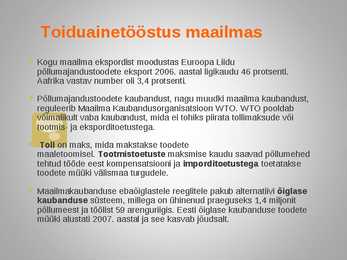 Toiduainetööstus - geograafia #3