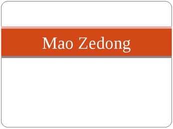Mao Zedong Powerpoint Esitlus