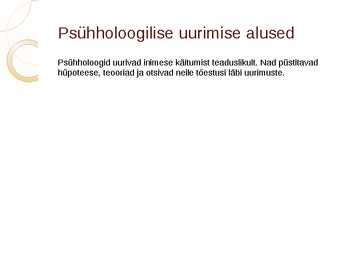 Psühholoogia uurimismeetodid #2