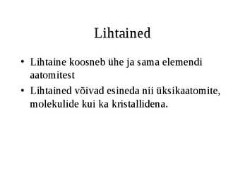 Aine ja molekulid #2