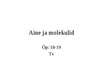 Aine ja molekulid