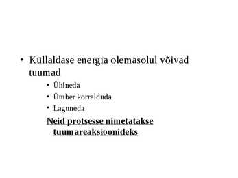 Tuumareaktsioonid #4