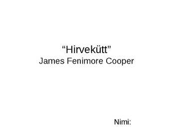 James Fenimore Cooper-Hirvekütt
