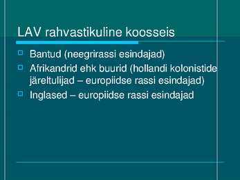 AAFRIKAMAAD - POWERPOINT ESITLUS #5