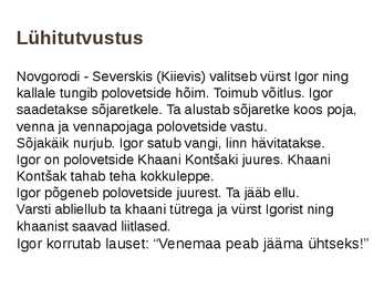 Lugu Igori Sõjaretkest #4