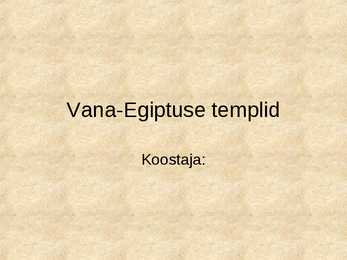 Vana-Egiptuse templid