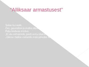 Lühike ülevaade Artur Alliksaare luuleloomingust ja elust- #7