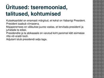 Presidendi etikett #5