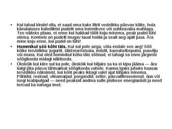 Tervislik toitumine #4