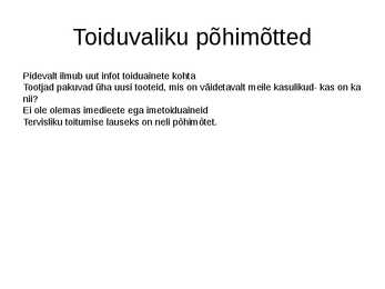 Tervislik toitumine ja toitumishäired #2