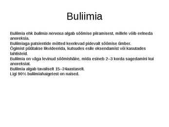 Tervislik toitumine ja toitumishäired #17