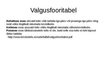 Tervislik toitumine ja toitumishäired #8
