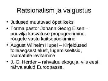 Vaimuelu Poola ja Rootsi ajal #7